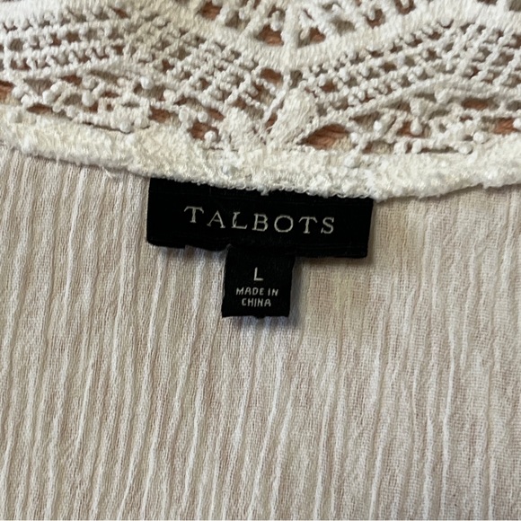 Talbots White Gauzy Cotton Crotchet Swim Coverup Dress L - Picture 5 of 8